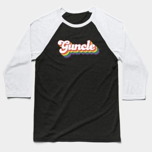 Guncle – Whimsical rainbow bubblegum font – – lgbt gay uncle Guncle's Day  humorous brother gift Baseball T-Shirt